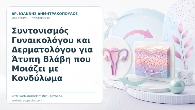 Συντονισμός Γυναικολόγου και Δερματολόγου για Άτυπη Βλάβη που Μοιάζει με Κονδύλωμα - Δρ. Ιωάννης Δημητρακόπουλος, Γυναικολόγος Γλυφάδα
