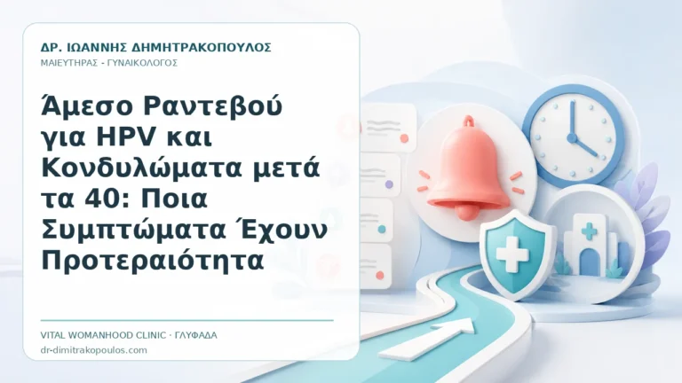 Άμεσο Ραντεβού για HPV και Κονδυλώματα μετά τα 40: Ποια Συμπτώματα Έχουν Προτεραιότητα - Δρ. Ιωάννης Δημητρακόπουλος, Γυναικολόγος Γλυφάδα