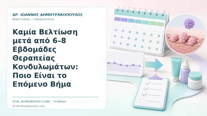 Καμία Βελτίωση μετά από 6–8 Εβδομάδες Θεραπείας Κονδυλωμάτων: Ποιο Είναι το Επόμενο Βήμα - Δρ. Ιωάννης Δημητρακόπουλος, Γυναικολόγος Γλυφάδα