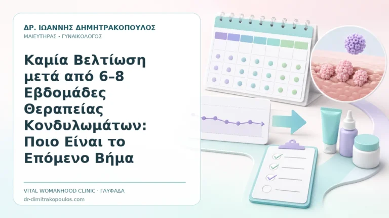 Καμία Βελτίωση μετά από 6–8 Εβδομάδες Θεραπείας Κονδυλωμάτων: Ποιο Είναι το Επόμενο Βήμα - Δρ. Ιωάννης Δημητρακόπουλος, Γυναικολόγος Γλυφάδα