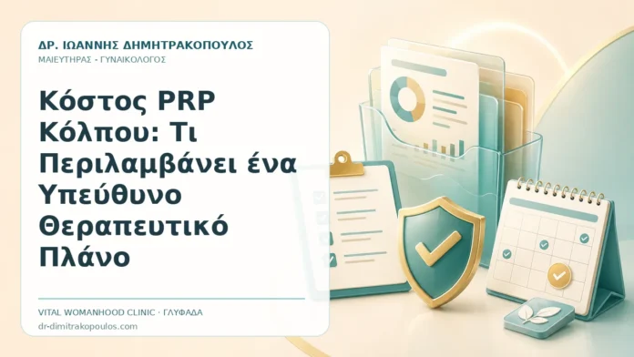 Κόστος PRP Κόλπου: Τι Περιλαμβάνει ένα Υπεύθυνο Θεραπευτικό Πλάνο - Δρ. Ιωάννης Δημητρακόπουλος, Γυναικολόγος Γλυφάδα