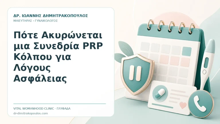 Πότε Ακυρώνεται μια Συνεδρία PRP Κόλπου για Λόγους Ασφάλειας - Δρ. Ιωάννης Δημητρακόπουλος, Γυναικολόγος Γλυφάδα