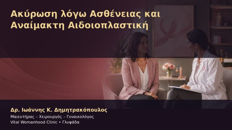 Ακύρωση λόγω Ασθένειας και Αναίμακτη Αιδοιοπλαστική – Δρ. Ιωάννης Κ. Δημητρακόπουλος