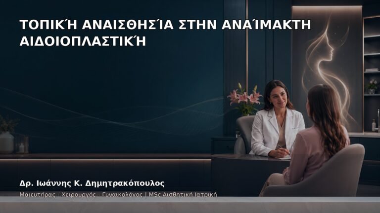 Τοπική Αναισθησία στην Αναίμακτη Αιδοιοπλαστική - Δρ. Ιωάννης Κ. Δημητρακόπουλος
