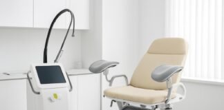 Σύγχρονο γυναικολογικό ιατρείο με ιατρικό laser εξοπλισμό, φωτεινό και επαγγελματικό περιβάλλον