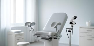 Σύγχρονο γυναικολογικό ιατρείο με ιατρικό εξοπλισμό και καθαρό περιβάλλον για αξιόπιστη γυναικολογική αξιολόγηση.