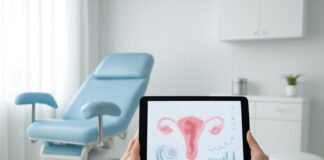Σύγχρονο γυναικολογικό ιατρείο με ιατρικό tablet για εξατομικευμένη αξιολόγηση υπογονιμότητας