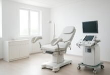 Σύγχρονο γυναικολογικό ιατρείο με φυσικό φωτισμό και ιατρικό εξοπλισμό στη Γλυφάδα