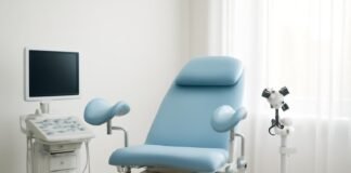 Σύγχρονος ιατρικός εξοπλισμός σε γυναικολογικό ιατρείο με φωτεινό και καθαρό περιβάλλον. Δρ. Ιωάννης Δημητρακόπουλος