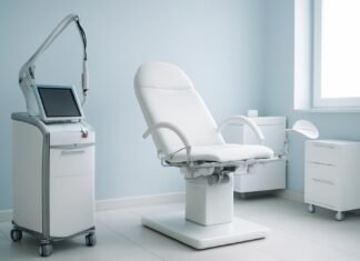 Σύγχρονο γυναικολογικό ιατρείο με σύγχρονο ιατρικό εξοπλισμό laser