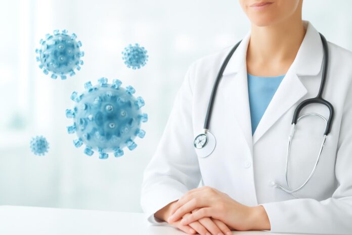 Η Εισαγωγή στη Νεότερη Μοριακή Διάγνωση των HPV Κονδυλωμάτων Abstract artistic illustration representing molecular diagnosis of HPV, medical and dermatological context