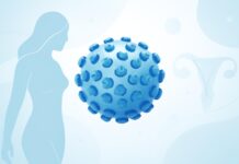 Η Εξατομίκευση στη Θεραπεία των HPV Κονδυλωμάτων: Ο Ρόλος του Ιατρού στην Επιλογή της Κατάλληλης Μεθόδου Abstract medical visualization of HPV virus with dermatological and gynecological elements in bright medical setting