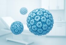 Η Νεότερη Μοριακή Διάγνωση στα HPV Κονδυλώματα: Ακριβής Εξατομίκευση για Βέλτιστα Αποτελέσματα Ιατρική εικονογράφηση του ιού HPV με αφηρημένα στοιχεία σε φωτεινό κλινικό περιβάλλον