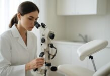 Η Σημασία της Προληπτικής HPV Αξιολόγησης στον Προγραμματισμό Θεραπείας Κονδυλωμάτων στη Γυναίκα Εξειδικευμένη γυναικολογική κολποσκόπηση στο σύγχρονο ιατρείο για την αξιολόγηση HPV και κονδυλωμάτων