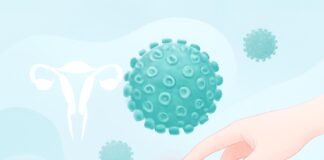 Ιατρική απεικόνιση του ιού HPV με δερματολογική και γυναικολογική αισθητική σε φωτεινό ιατρικό περιβάλλον