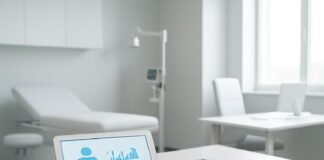 Σύγχρονο ιατρείο γυναικολογικής ενδοκρινολογίας με ιατρικό εξοπλισμό και tablet σε φωτεινό χώρο συμβουλευτικής, Γλυφάδα Αθήνα