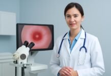 Προσαρμοσμένη Θεραπεία HPV και Κονδυλωμάτων με Έμφαση στην Ψηφιακή Παρακολούθηση στη Γλυφάδα Δρ. Ιωάννης Δημητρακόπουλος πραγματοποιεί ψηφιακή κολποσκόπηση σε σύγχρονο ιατρείο στη Γλυφάδα