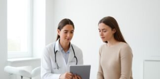 Γυναικολογικό ιατρείο με γιατρό σε συζήτηση με ασθενή, σύγχρονο και φωτεινό περιβάλλον στην Γλυφάδα, Ελλάδα