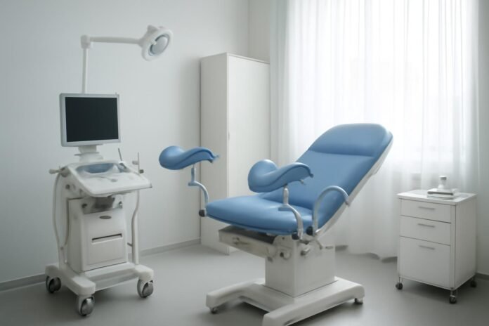 Συνολική Θεραπεία HPV και Κονδυλωμάτων με Εξειδικευμένη Κλινική Υποστήριξη Σύγχρονο γυναικολογικό ιατρείο με ιατρικό εξοπλισμό σε φωτεινό, καθαρό χώρο
