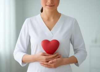 Συχνές γυναικολογικές παθήσεις: Πρόληψη, συμπτώματα και σύγχρονες θεραπείες Φιγούρα γυναίκας σε ήρεμο ιατρικό περιβάλλον με χέρι στο κάτω μέρος της κοιλιάς