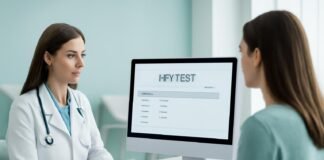 Ιατρική συζήτηση για έλεγχο HPV σε σύγχρονο γυναικολογικό ιατρείο
