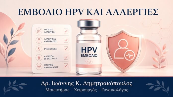 ΕΜΒΟΛΙΟ HPV ΚΑΙ ΑΛΛΕΡΓΙΕΣ Εμβόλιο HPV και Αλλεργίες: Πότε Χρειάζεται Ειδική Αξιολόγηση - Δρ. Ιωάννης Κ. Δημητρακόπουλος