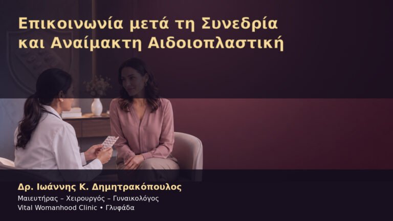 Επικοινωνία μετά τη Συνεδρία και Αναίμακτη Αιδοιοπλαστική – Δρ. Ιωάννης Κ. Δημητρακόπουλος
