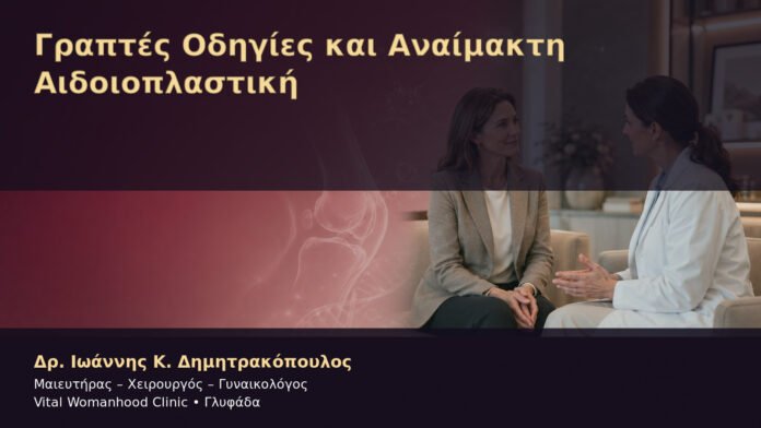Γραπτές Οδηγίες και Αναίμακτη Αιδοιοπλαστική – Δρ. Ιωάννης Κ. Δημητρακόπουλος