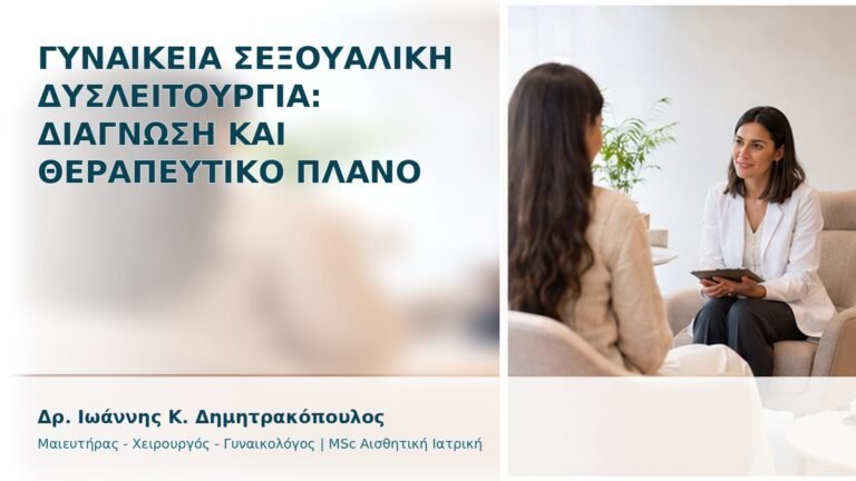 Γυναικεία Σεξουαλική Δυσλειτουργία: Διάγνωση και Θεραπευτικό Πλάνο - Δρ. Ιωάννης Κ. Δημητρακόπουλος