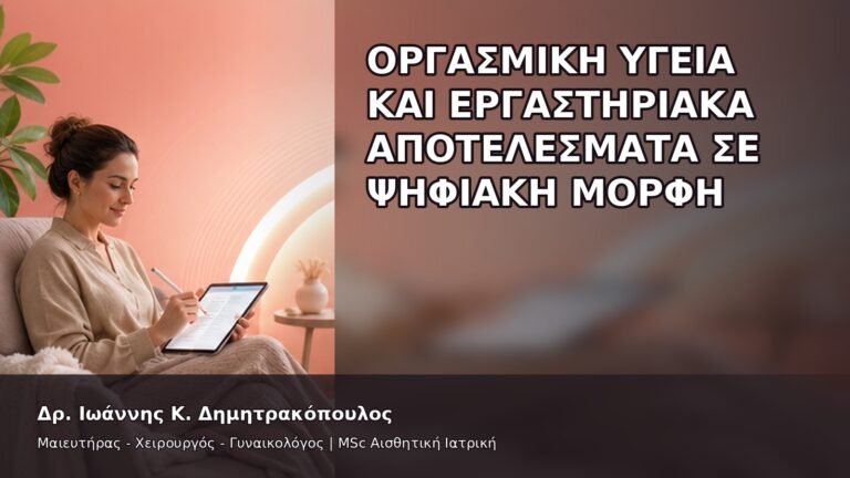 Οργασμική Υγεία και Εργαστηριακά Αποτελέσματα σε Ψηφιακή Μορφή - Δρ. Ιωάννης Κ. Δημητρακόπουλος
