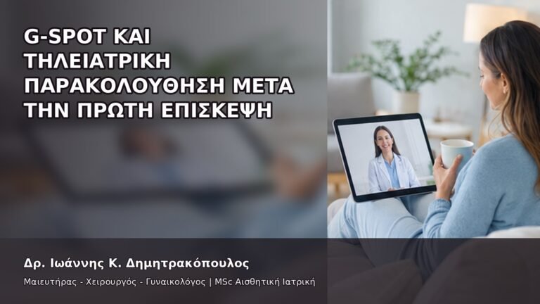 G-Spot και Τηλεϊατρική Παρακολούθηση μετά την Πρώτη Επίσκεψη - Δρ. Ιωάννης Κ. Δημητρακόπουλος