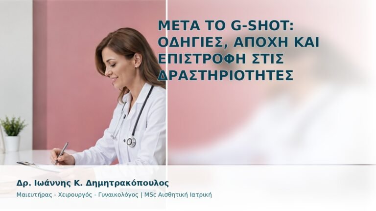 Μετά το G-Shot: Οδηγίες, Αποχή και Επιστροφή στις Δραστηριότητες - Δρ. Ιωάννης Κ. Δημητρακόπουλος
