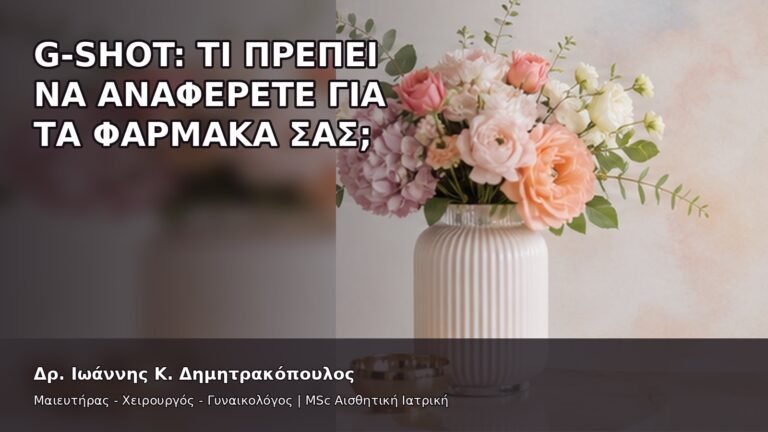 G-Shot: Τι Πρέπει να Αναφέρετε για τα Φάρμακά σας; - Δρ. Ιωάννης Κ. Δημητρακόπουλος