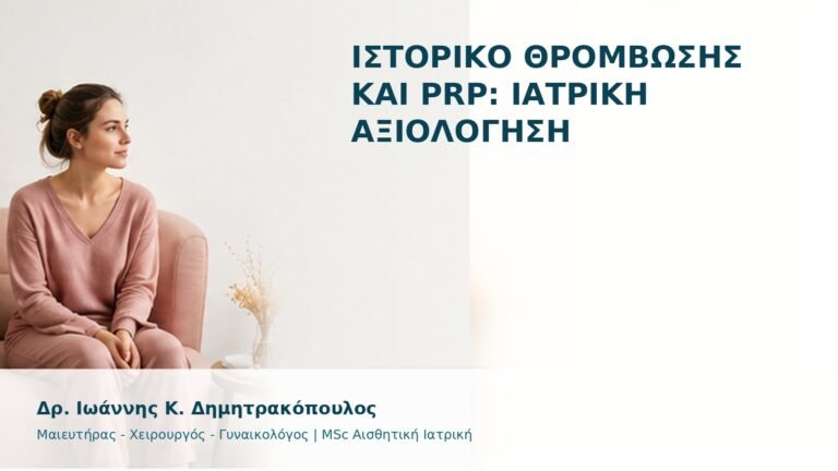Ιστορικό Θρόμβωσης και PRP: Ιατρική Αξιολόγηση - Δρ. Ιωάννης Κ. Δημητρακόπουλος