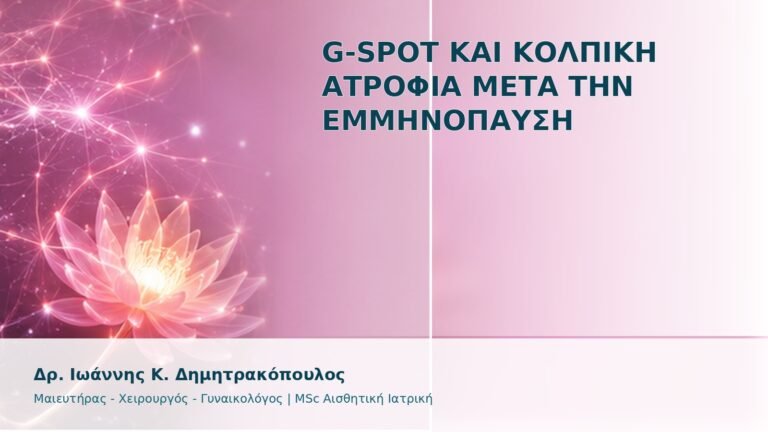 G-Spot και Κολπική Ατροφία μετά την Εμμηνόπαυση - Δρ. Ιωάννης Κ. Δημητρακόπουλος
