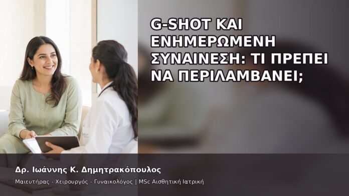 G-Shot και Ενημερωμένη Συναίνεση: Τι Πρέπει να Περιλαμβάνει; - Δρ. Ιωάννης Κ. Δημητρακόπουλος