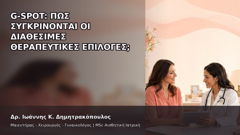 G-Spot: Πώς Συγκρίνονται οι Διαθέσιμες Θεραπευτικές Επιλογές; - Δρ. Ιωάννης Κ. Δημητρακόπουλος