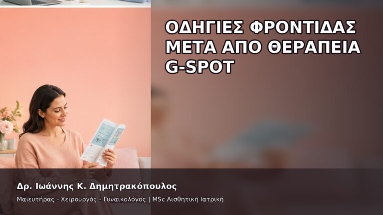 Οδηγίες Φροντίδας μετά από Θεραπεία G-Spot - Δρ. Ιωάννης Κ. Δημητρακόπουλος