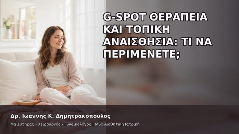 G-Spot Θεραπεία και Τοπική Αναισθησία: Τι να Περιμένετε; - Δρ. Ιωάννης Κ. Δημητρακόπουλος