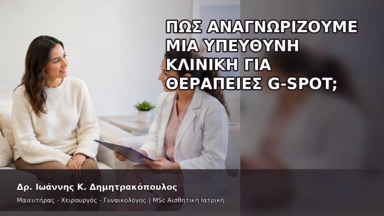 Πώς Αναγνωρίζουμε μια Υπεύθυνη Κλινική για Θεραπείες G-Spot; - Δρ. Ιωάννης Κ. Δημητρακόπουλος