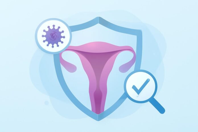 HPV Υψηλού Κινδύνου: Παρακολούθηση και Πρόληψη Τραχηλικών Αλλοιώσεων Ιατρική απεικόνιση παρακολούθησης HPV υψηλού κινδύνου
