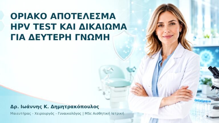 Οριακό Αποτέλεσμα HPV Test και Δικαίωμα για Δεύτερη Γνώμη - Δρ. Ιωάννης Κ. Δημητρακόπουλος