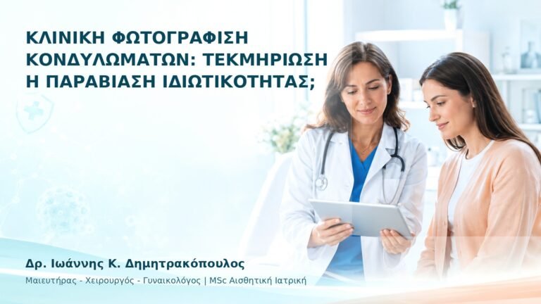 Κλινική Φωτογράφιση Κονδυλωμάτων: Τεκμηρίωση ή Παραβίαση Ιδιωτικότητας; - Δρ. Ιωάννης Κ. Δημητρακόπουλος