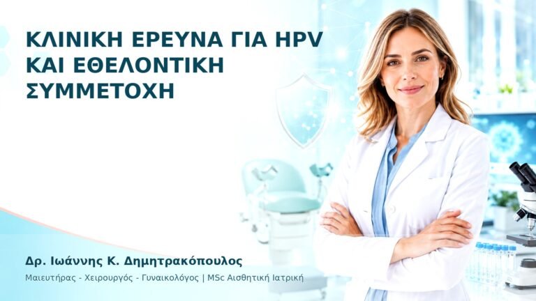 Κλινική Έρευνα για HPV και Εθελοντική Συμμετοχή - Δρ. Ιωάννης Κ. Δημητρακόπουλος