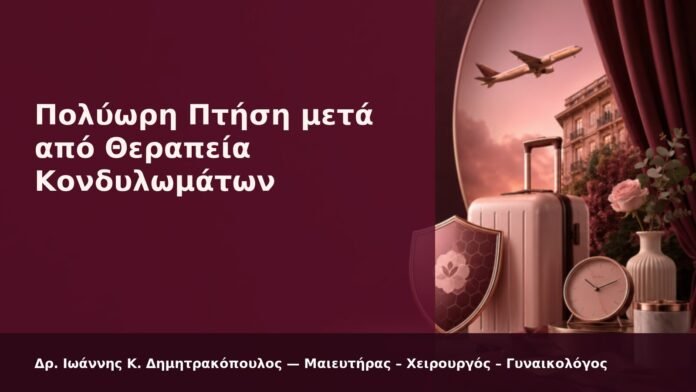Πολύωρη Πτήση μετά από Θεραπεία Κονδυλωμάτων - Δρ. Ιωάννης Κ. Δημητρακόπουλος