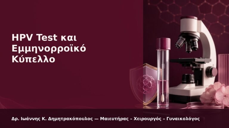HPV Test και Εμμηνορροϊκό Κύπελλο - Δρ. Ιωάννης Κ. Δημητρακόπουλος