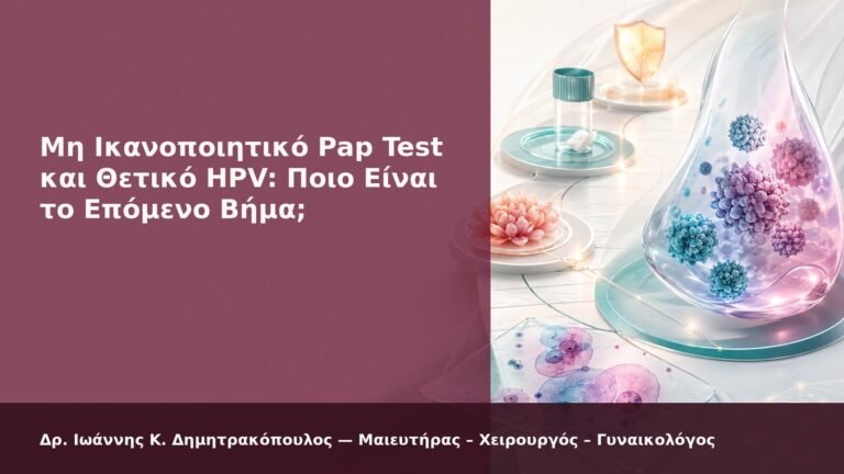 Μη Ικανοποιητικό Pap Test και Θετικό HPV: Ποιο Είναι το Επόμενο Βήμα; - Δρ. Ιωάννης Κ. Δημητρακόπουλος