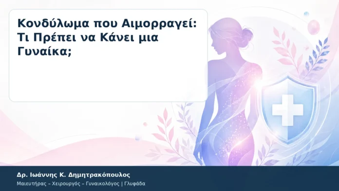Κονδύλωμα που Αιμορραγεί: Τι Πρέπει να Κάνει μια Γυναίκα; Κονδύλωμα που Αιμορραγεί: Τι Πρέπει να Κάνει μια Γυναίκα; – Δρ. Ιωάννης Κ. Δημητρακόπουλος