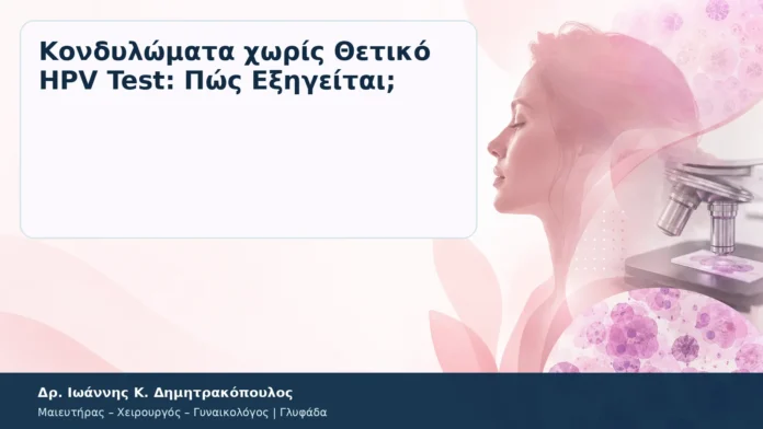 Κονδυλώματα χωρίς Θετικό HPV Test: Πώς Εξηγείται; Κονδυλώματα χωρίς Θετικό HPV Test: Πώς Εξηγείται; – Δρ. Ιωάννης Κ. Δημητρακόπουλος