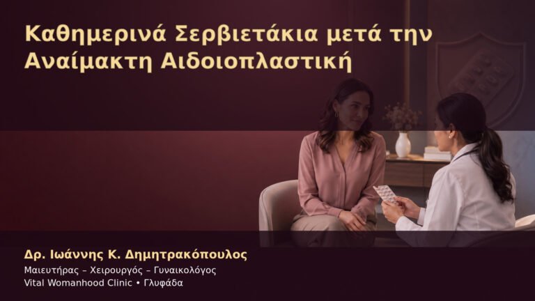 Καθημερινά Σερβιετάκια μετά την Αναίμακτη Αιδοιοπλαστική – Δρ. Ιωάννης Κ. Δημητρακόπουλος